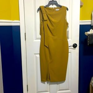 Calvin Klein dress, mustard/burnt yellow.